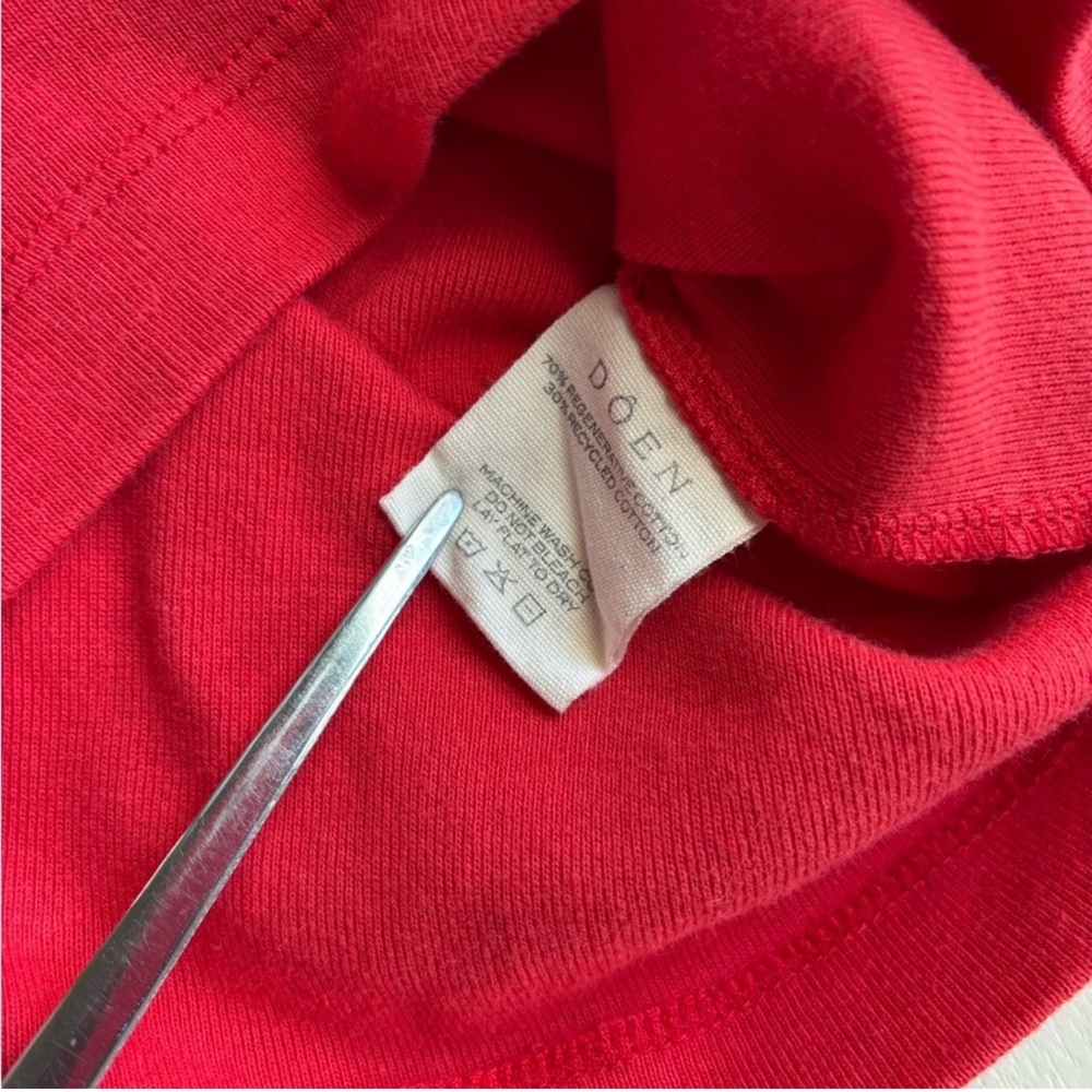 🍒Doen🍒Vivi Cotton Tee in Scarlett Size Small - Picture 11 of 11